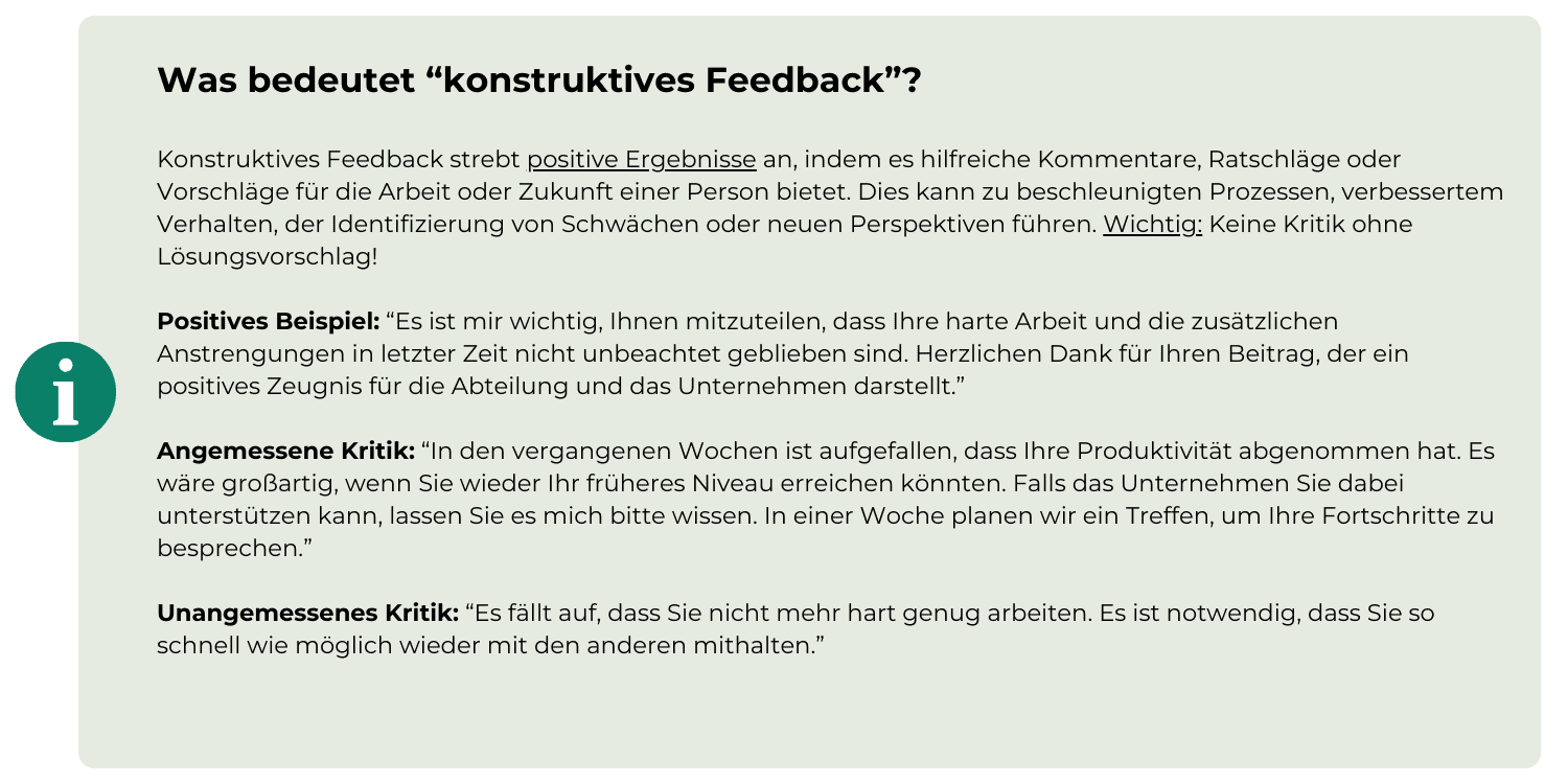 Was bedeutet konstruktives Feedback?